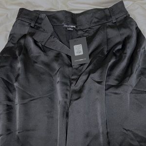 Fashion Nova Black Satin Trousers
